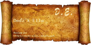 Deák Ella névjegykártya